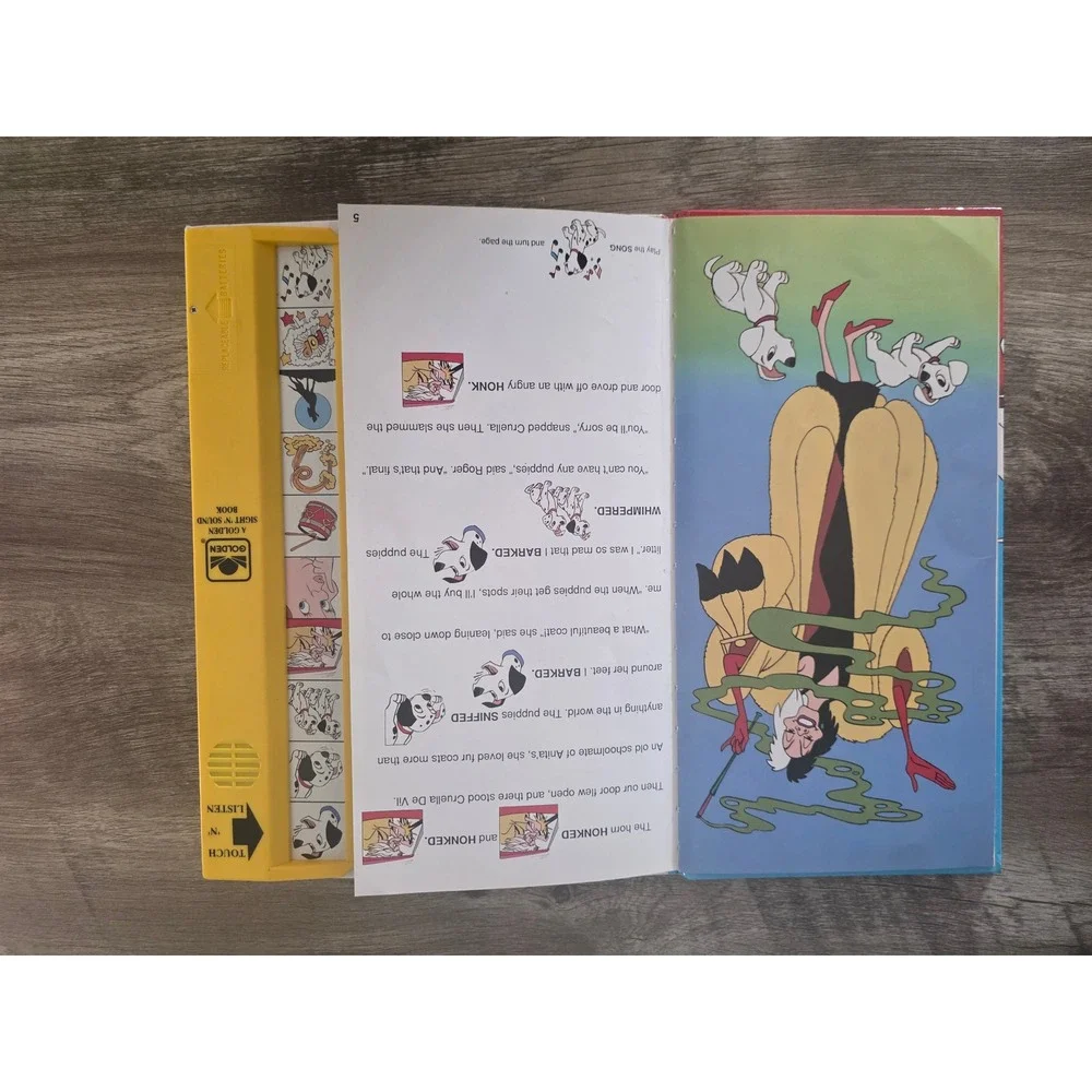 Disney 101 Dalmatians Golden Sound Story Electronic Book Vintage 90s Toy Book